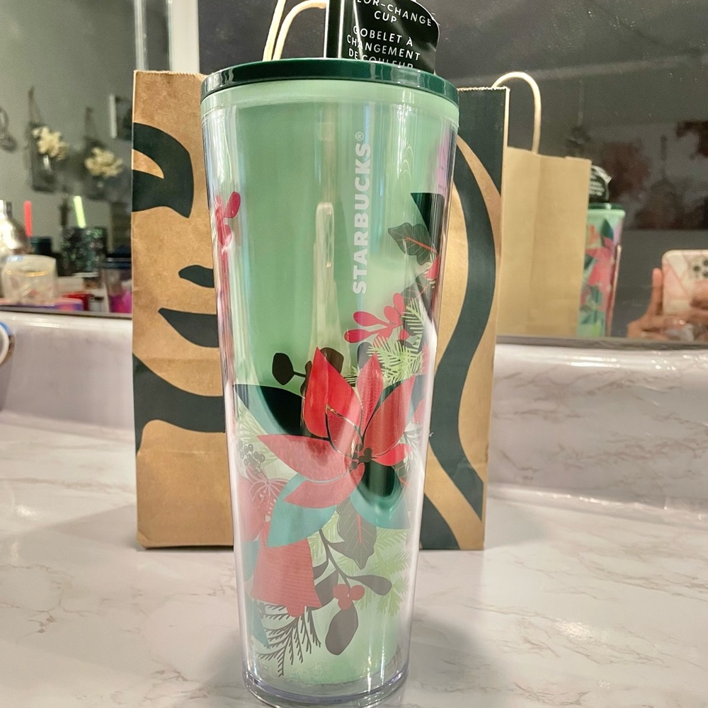 Starbucks Summer Venti Poinsettia Green Tumbler